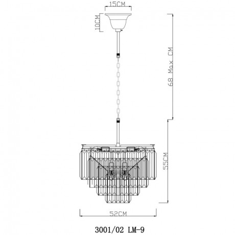 Каскадная люстра Divinare 3001/02 LM-9