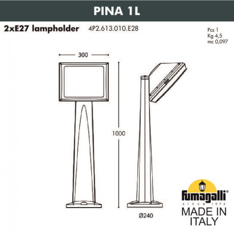 Садово-парковый светильник Fumagalli 4P2.613.010.LYF1R