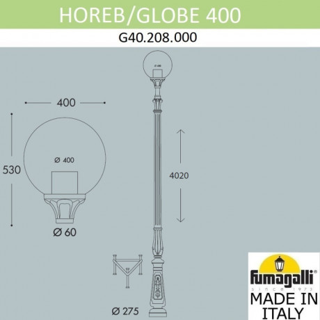 Садово-парковый светильник Fumagalli G40.208.000.AYE27