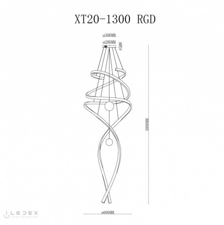 Каскадная люстра iLedex XT20-1300 RGD