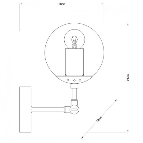 Бра ARTE Lamp A1664AP-1BK