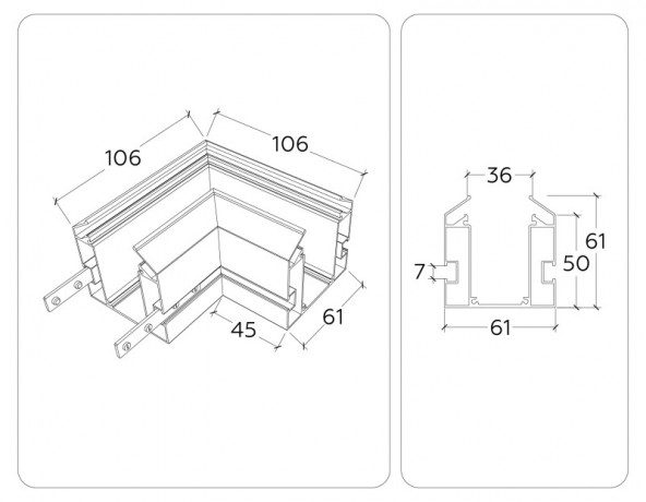Соединитель для шинопровода Ambrella Light GL1043