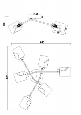 Накладная люстра Freya FR5095CL-06G