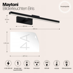 Светильник для картин Maytoni MIR008WL-L12B4K