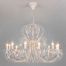 Подвесная люстра Eurosvet 3305/12 белый с золотом/прозрачный хрусталь Strots