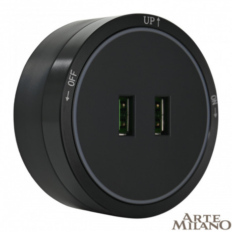 Трековая система розеток Arte Milano 380066TS LED/USBx2 Black