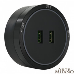 Трековая система розеток Arte Milano 380066TS LED/USBx2 Black