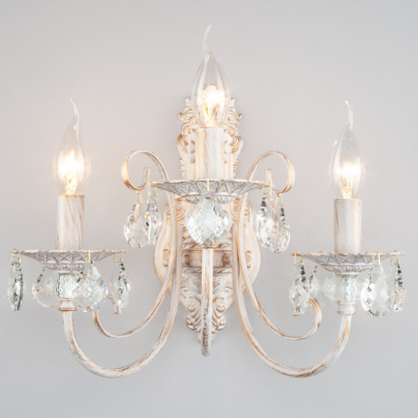 Бра Eurosvet 3305/3 белый с золотом/прозрачный хрусталь Strotsk