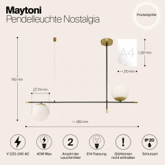 Подвесной светильник Maytoni MOD048PL-02G