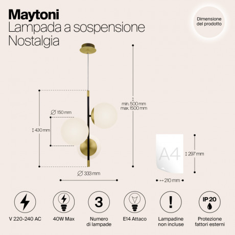 Подвесная люстра Maytoni MOD048PL-03G