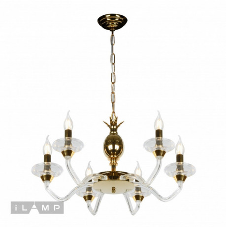 Подвесная люстра iLamp YT2049-8 GD+Cear