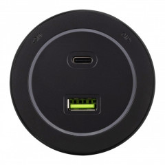 Трековая система розеток Arte Milano 399731TS/USB-Type-C Black