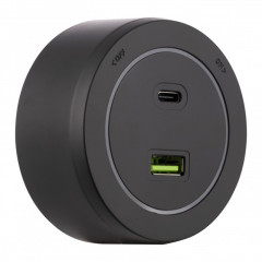 Трековая система розеток Arte Milano 399731TS/USB-Type-C Black