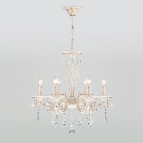 Подвесная люстра Eurosvet 3585/6 белый/прозрачный хрусталь Strotskis