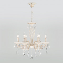 Подвесная люстра Eurosvet 3585/6 белый/прозрачный хрусталь Strotskis