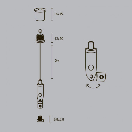 Подвесной комплект Maytoni Technical ALM-3535R-P-2M
