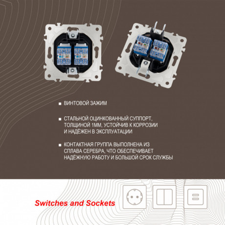 Розетка Arte Milano 203.45-2.black