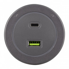 Трековая система розеток Arte Milano 399731TS/USB-Type-C Grey