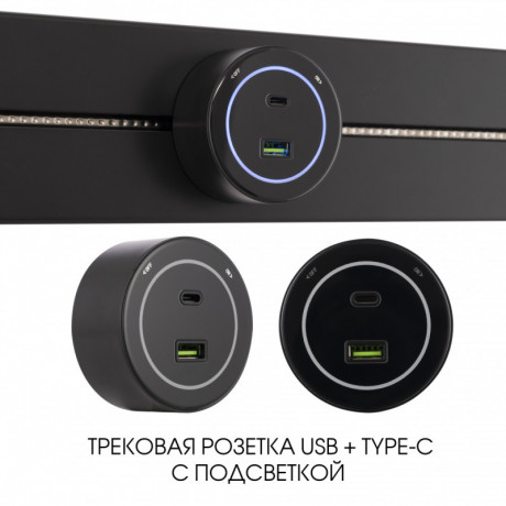 Трековая система розеток Arte Milano 399732TS/USB-Type-C Black