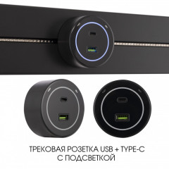 Трековая система розеток Arte Milano 399732TS/USB-Type-C Black