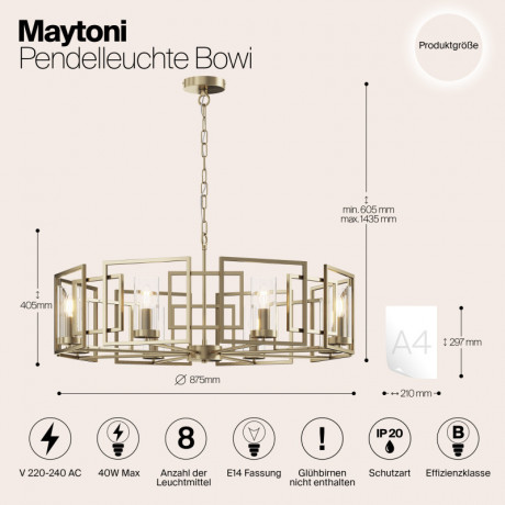 Подвесная люстра Maytoni H009PL-08G