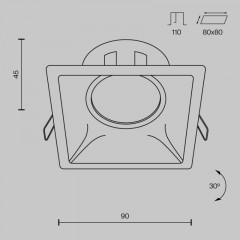 Встраиваемый светильник Maytoni Technical DL029-2-01B
