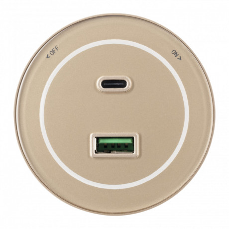 Трековая система розеток Arte Milano 399732TS/USB-Type-C Gold