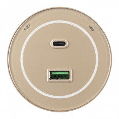 Трековая система розеток Arte Milano 399732TS/USB-Type-C Gold
