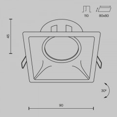 Встраиваемый светильник Maytoni Technical DL029-2-01W