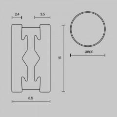 Шинопровод Maytoni Technical TRX154-R-D800-B