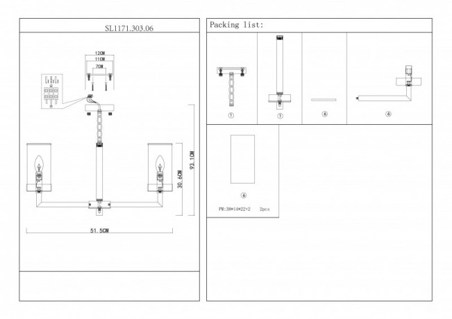Подвесная люстра ST-Luce SL1171.303.06