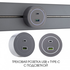 Трековая система розеток Arte Milano 399732TS/USB-Type-C Grey