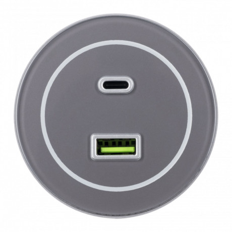 Трековая система розеток Arte Milano 399732TS/USB-Type-C Grey