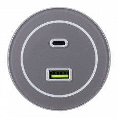 Трековая система розеток Arte Milano 399732TS/USB-Type-C Grey