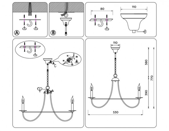 Подвесная люстра Ambrella Light TR9615