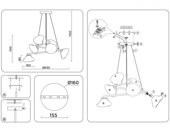 Подвесная люстра Ambrella Light LH15003