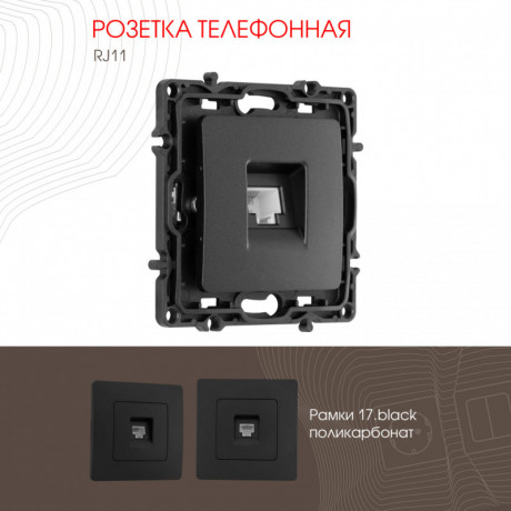 Розетка Arte Milano 217.51-1.black