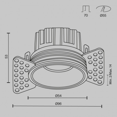 Встраиваемый светильник Maytoni Technical DL058-7W3K-TRS-BS