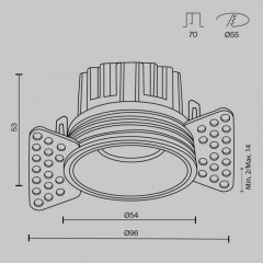 Встраиваемый светильник Maytoni Technical DL058-7W3K-TRS-BS