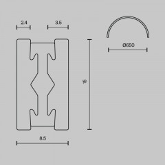 Шинопровод Maytoni Technical TRX154-SR-D650-BS