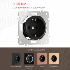 Розетка Arte Milano 202.40-1.black