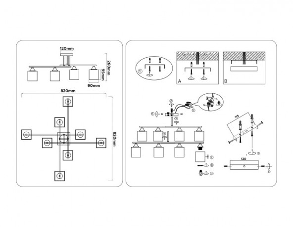Накладная люстра Ambrella Light TR303044