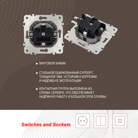 Розетка Arte Milano 202.40-1.silver