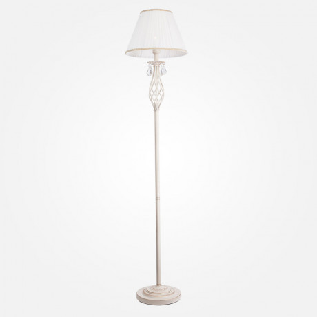 Торшер Eurosvet 10073/1 белый с золотом/прозрачный хрусталь Strots