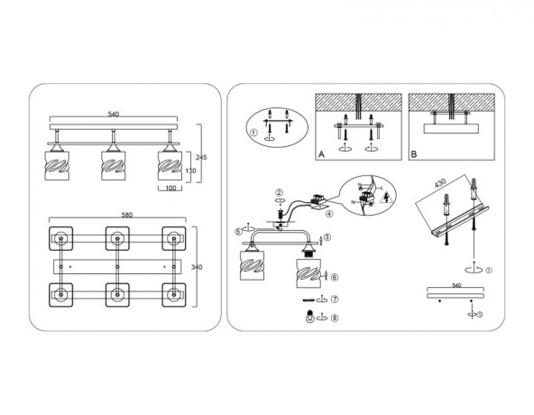 Накладной светильник Ambrella Light TR3033250