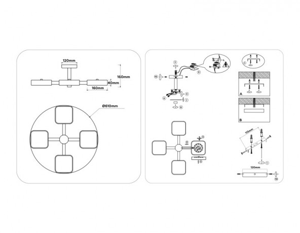 Люстра на штанге Ambrella Light FL4879