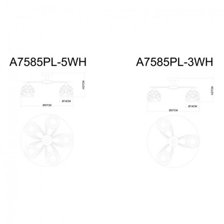 Люстра на штанге ARTE Lamp A7585PL-5WH