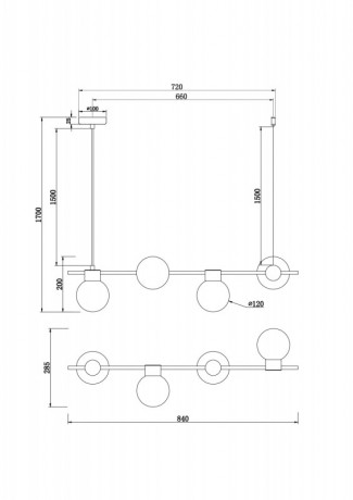 Подвесная люстра Freya FR5232PL-04B