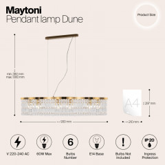 Подвесная люстра Maytoni DIA005PL-06G
