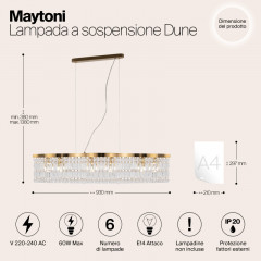 Подвесная люстра Maytoni DIA005PL-06G